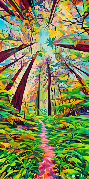 west coast old growth forest path geometric artwork lucas jmieff 