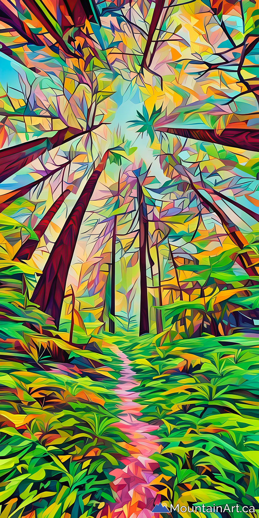 west coast old growth forest path geometric artwork lucas jmieff 