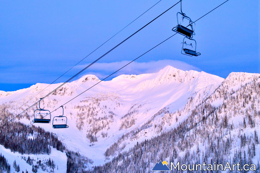 whitewater ski resort and summit chairlift with ymir bowl in background nelson BC