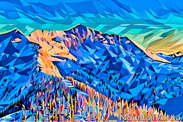 sunset on ymir peak bowl whitewater ski resort nelson bc artwork