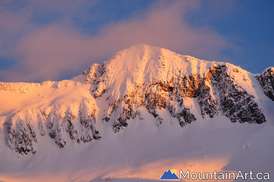 sunset on ymir peak at whitewater ski hill nelson bc