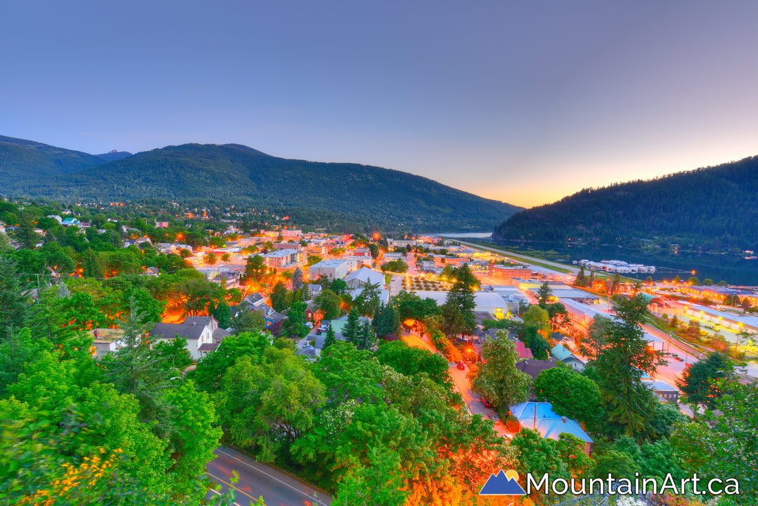 Nelson BC summer sunset from Gyro Park HDR photography