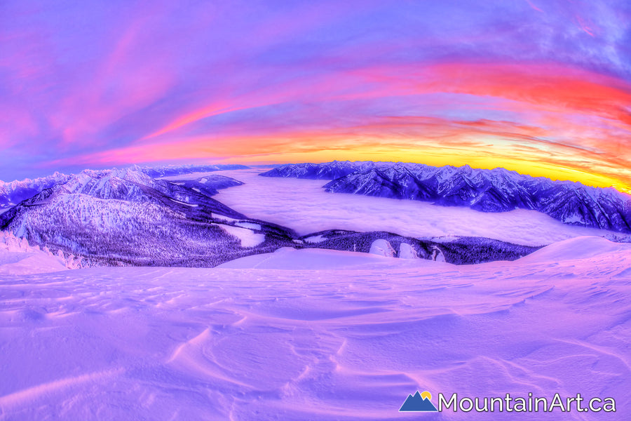 alpenglow sunset winter kaslo bc kokanee glacier selkirk mountains