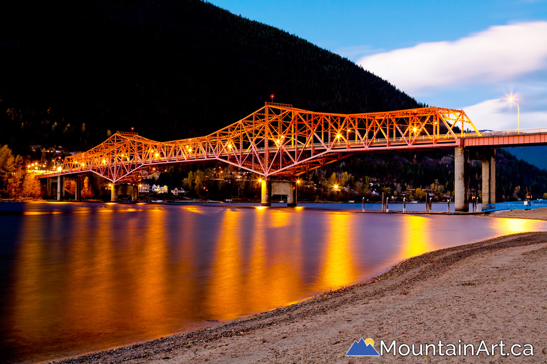 big orange bridge or B.O.B. of Nelson on Kootenay Lake