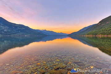 colorful sunset davis creek kootenay lake lardeau purcell bc