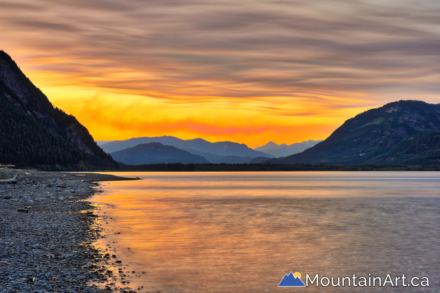 Davis Creek HDR sunset on north Kootenay Lake, Lardeau, BC