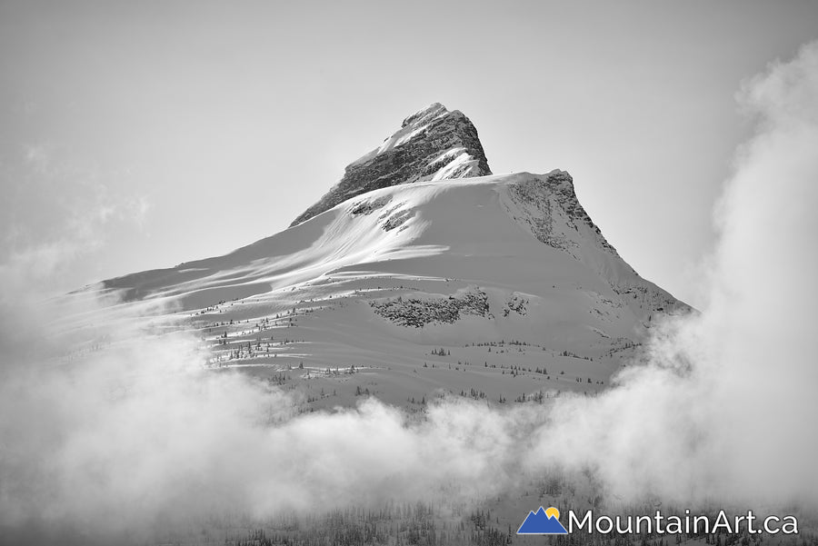 snow covered mt odin view from halcyon hotsprings in the monashee mountains