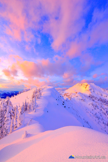 alpenglow sunset over the stellar selkirk mountains kaslo bc