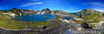 Saphire Lakes alpine of Kokanee Glacier Park panoramic photo