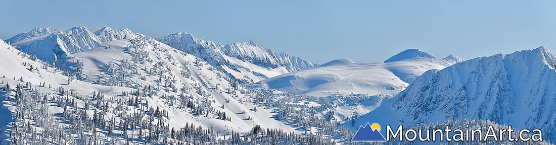 kokanee glacier park winter panorama with glory basin