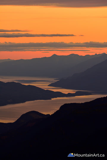 pilot point of kootenay lake bc sunset