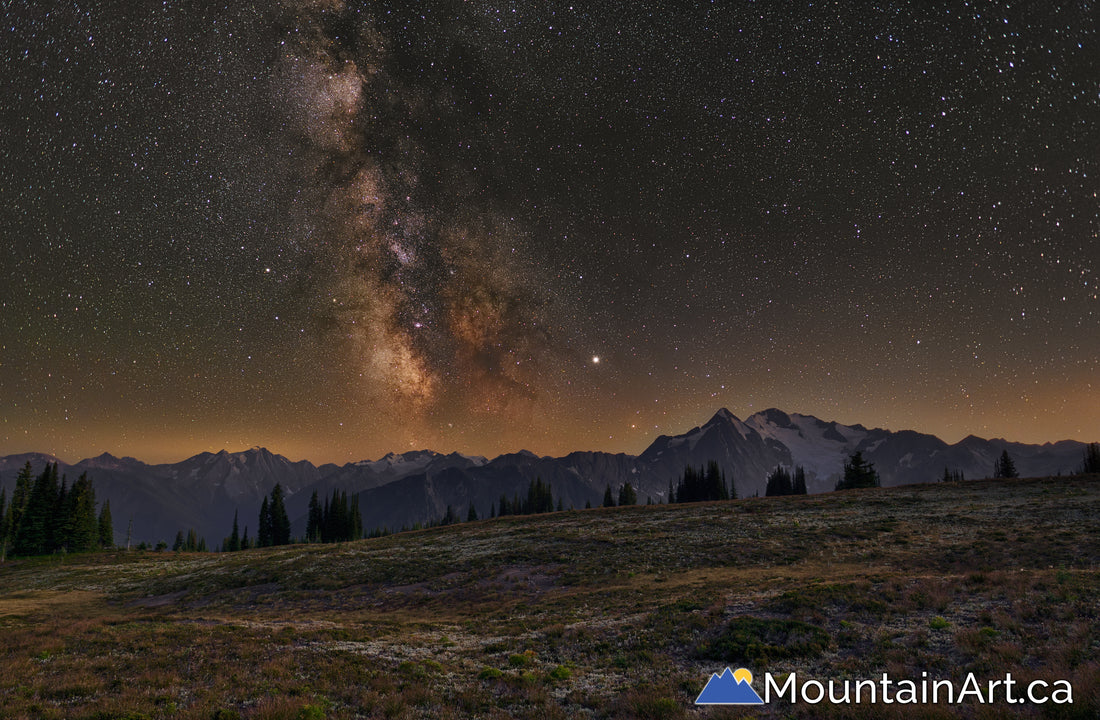 meadow mountain mt cooper milky way night selkirk goat range