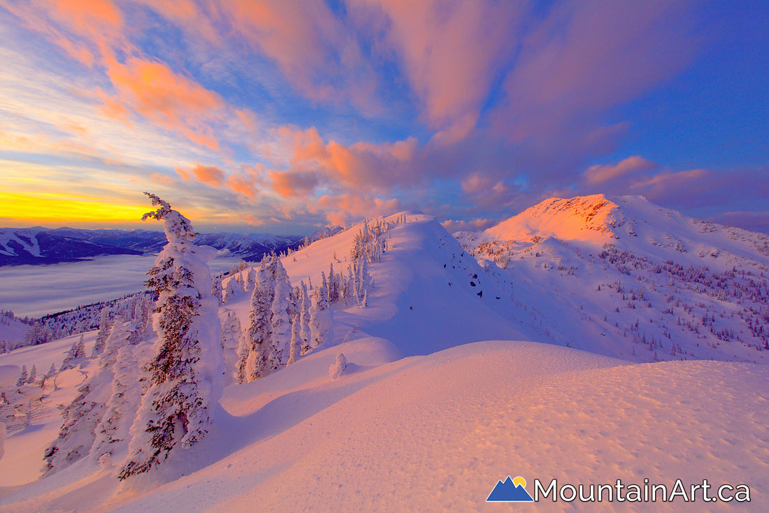 sunset alpenglow on mt jardine selkirk mountains kaslo bc