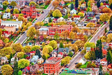 Nelson BC vibrant uphill colors digital photo painting by Lucas Jmieff