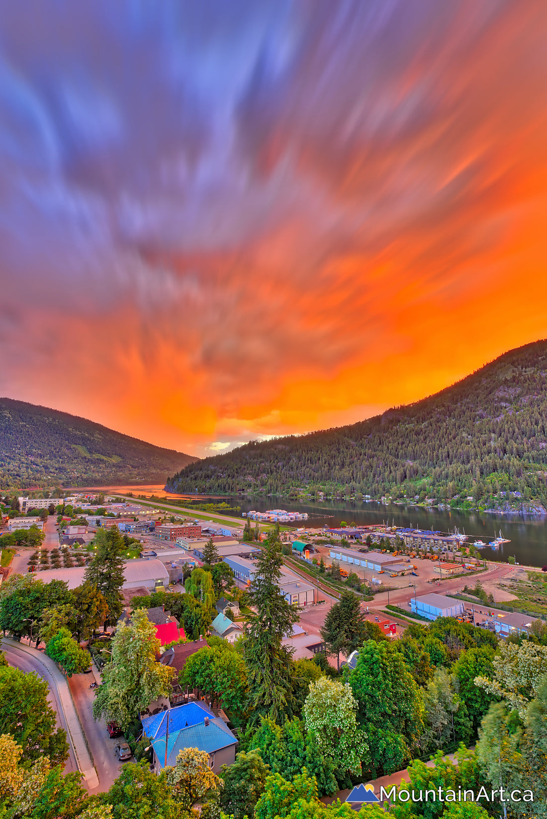 nelson bc vivid sunset clouds blur gyro park