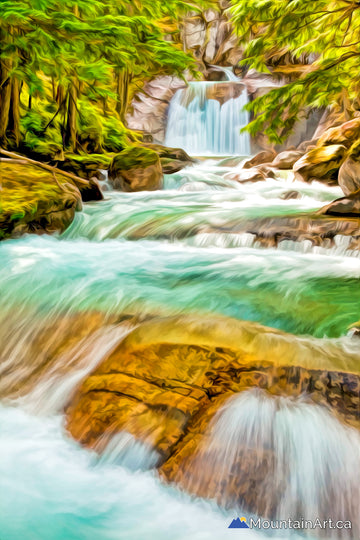 Nemo Creek waterfall in Valhalla Park on Slocan Lake, BC