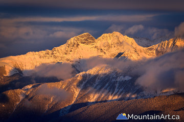 purcell mountain dynamic winter sunset kaslo bc