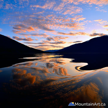 sunset over balfour bc kootenay lake queens bay