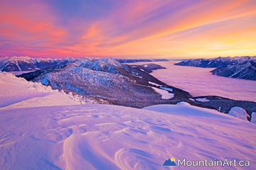 alpenglow winter sunset on the selkirk mountains kaslo bc