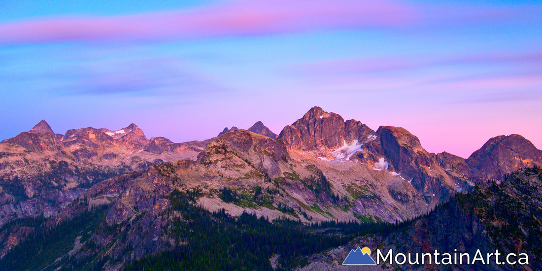 drinnon pass sunset alpenglow gwillim lakes valhalla park bc