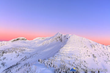 Ymir bowl alpenglow, Whitewater Winter resort, Nelson, BC, Canada