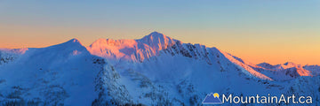 ymir bowl alpenglow panorama of whitewater ski resort backountry nelson bc
