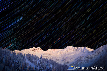 whitewater ski ymir bowl night with startrails nelson bc