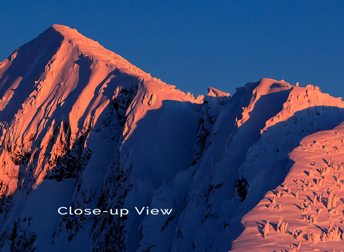 Ymir peak alpenglow digital artisan painted photo