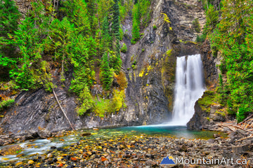 Spectacular Wilson Creek Falls near Roseberry, Slocan Lake, BC.  