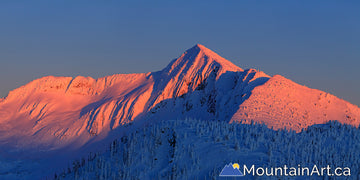 Ymir peak / bowl alpenglow sunset Whitewater Resort backcountry, Nelson, BC.